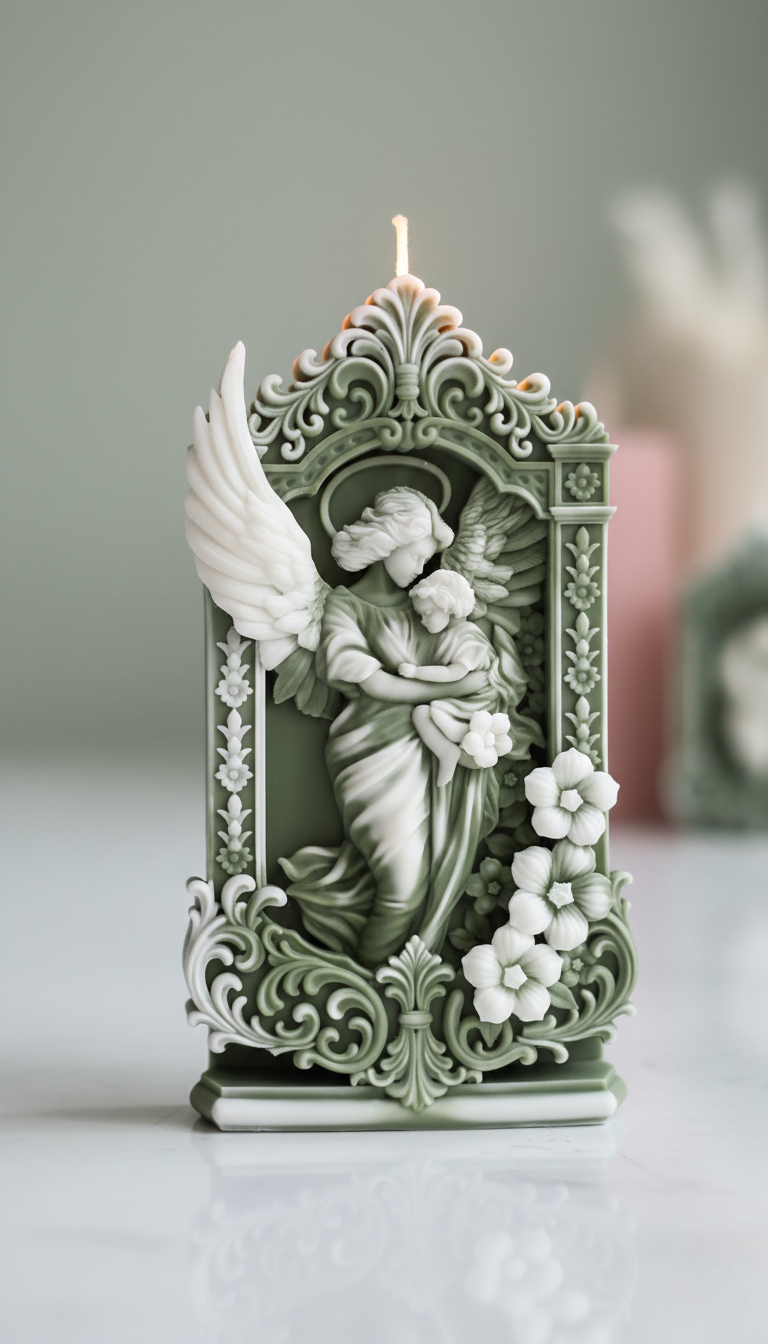 Vela com a imagem de Nossa Senhora